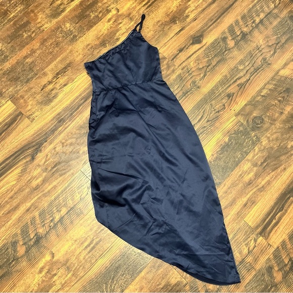 Lulus Navy Blue One-Shoulder Asymmetrical Midi-Dress size Small - Picture 6 of 10